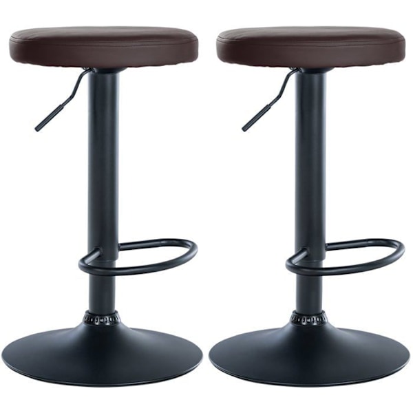 Barstole - Décoshop26 - TDB10684 - Sæt med 2 - Højdejusterbar - Moderne design kastanj