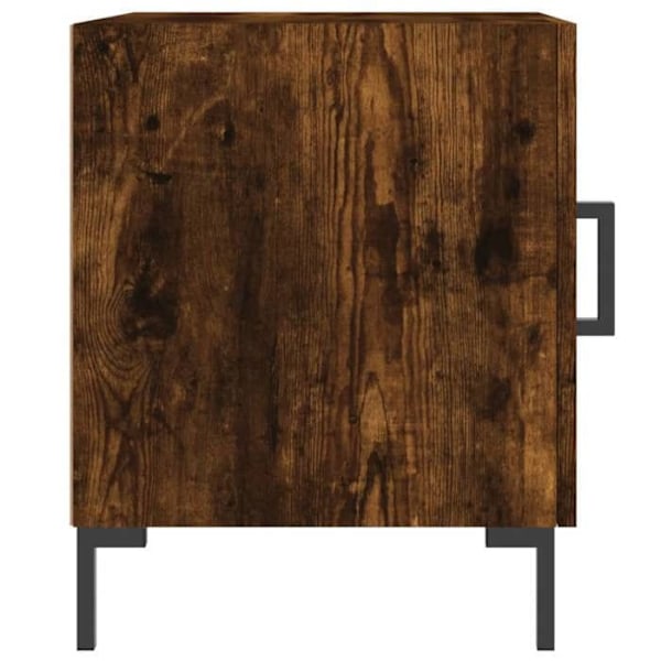 Sæt med 2 natborde med rum og låge 40 x 40 x 50 cm engineering træ brun og jern DEC035115 kastanj