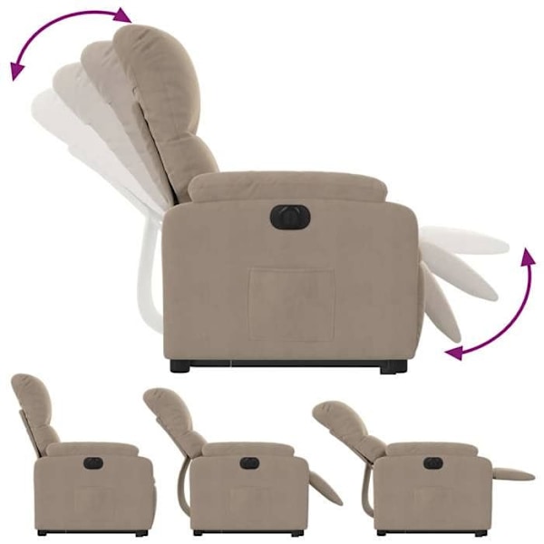 Soffa med elektrisk lyftfunktion för TV, mycket bekväm i mikrofiber tyg taupe DEC028589 Guld