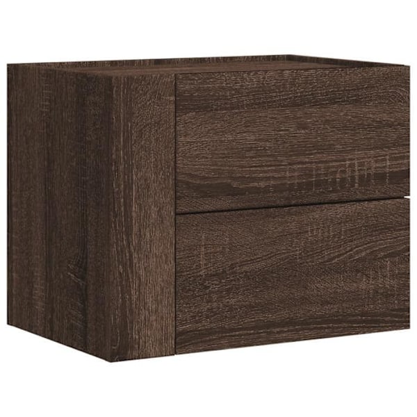 Seinävaatelaatikko kahdella laatikolla 45 x 30 x 35 cm ruskea insinööripuu DEC034273 kastanj