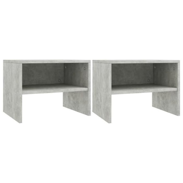 Sæt af 2 natborde med åbent rum 40 x 30 x 30 cm ingeniørtræ grå DEC035346 kastanj