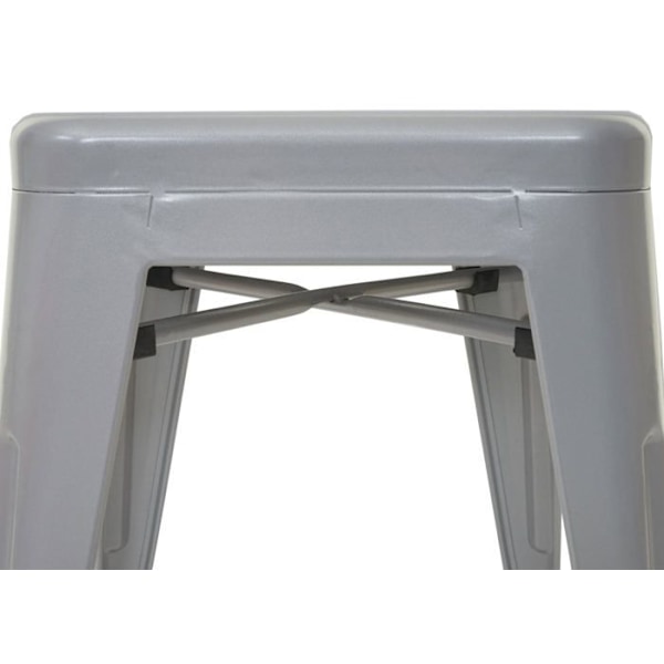 Set av 4 stapelbara barstolar i metall, grå, industriell design 04_0007581 Grå