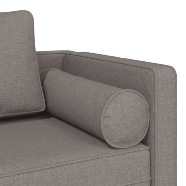 Meridienne chaise longue soffa för inomhus med kuddar taupe tyg taupe DEC026102 Mol