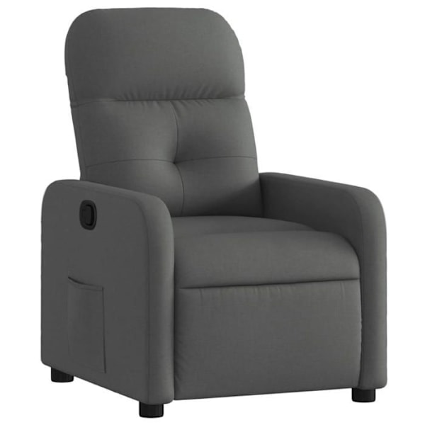 Fauteuil relax TV med komfortabel polstring og manuel hældningsfunktion i mørkegrå stof DEC027945 Grå