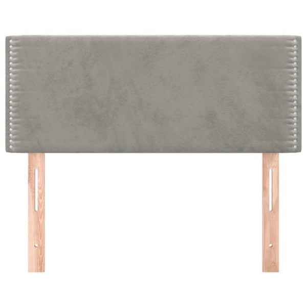 Sängynpääty lisävaruste makuuhuoneeseen kaluste 90 x 5 x 78/88 cm vaaleanharmaa samettikangas TDL0203203