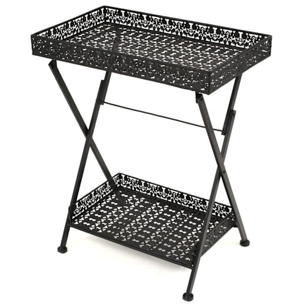 Sammenklappelig sidebord 58 x 35 x 72 cm i sort metal DEC032589 Metall