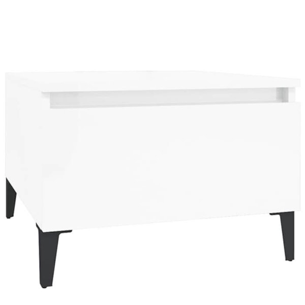 Sæt af 2 sideborde med skuffe 50 x 46 x 35cm i hvidt ingeniørtræ DEC032653 Vit