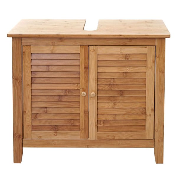Bamboo design undersink cabinet, praktisk og elegant til badeværelse 60x67x30cm 04_0001253 Flerfärgad
