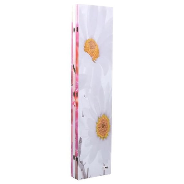 Skärmvägg rumseparetor hopfällbar 200 x 170 cm mönster blommor i flera färger DEC031170 Flerfärgad