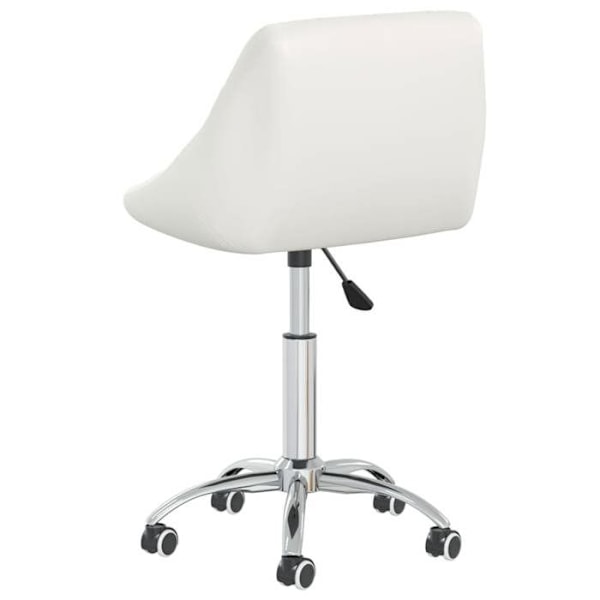 Set med 2 stols på hjul, svängbar sits, justerbar höjd i vitt PVC och ram i stål DEC025197 Vit