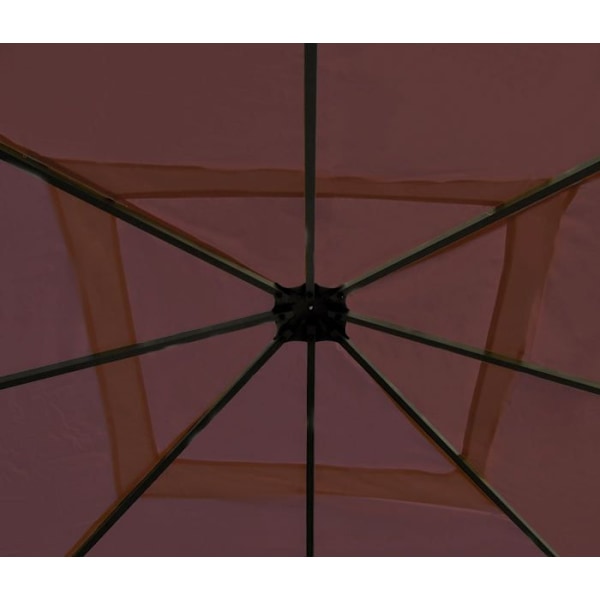 Pergola, paviljonki puutarhaan, vakaa runko 7, punaruskea sivuseinä 4 x 4m