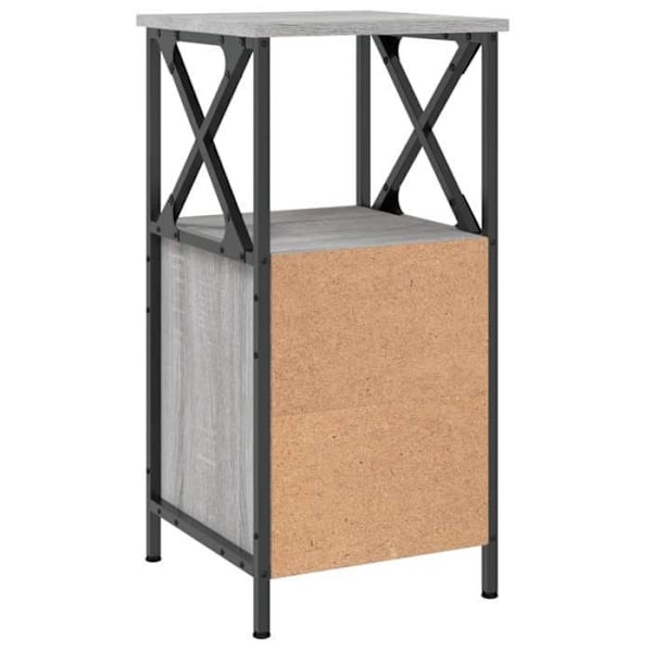 Natskab med skuffer og hylde 34 x 35,5 x 70 cm ingeniørtræ grå DEC034588 kastanj
