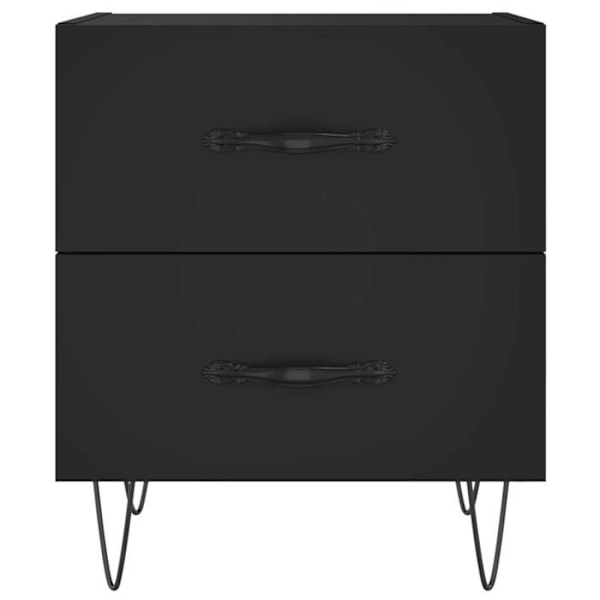 Sæt med 2 natborde med to skuffer 40 x 35 x 47,5 cm sorte ingeniørtræ og jern DEC035541 kastanj