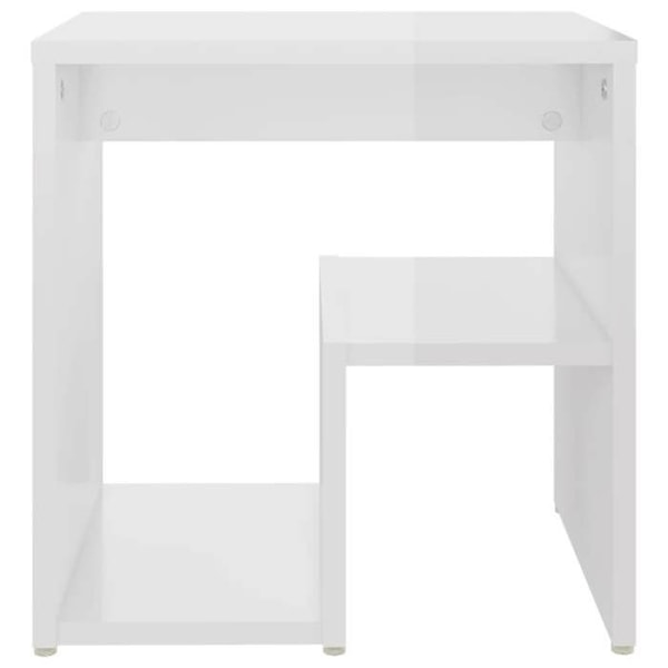 Nattbord lille sidebord 40 x 30 x 40 cm hvidt ingeniørtræ blank DEC033448 Vit