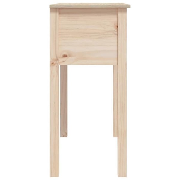 Toiminnallinen ja tyylikäs konsolipöytä, jossa laatikoita 70 x 35 x 75 cm massiivipuusta, mänty DEC031569 kastanj