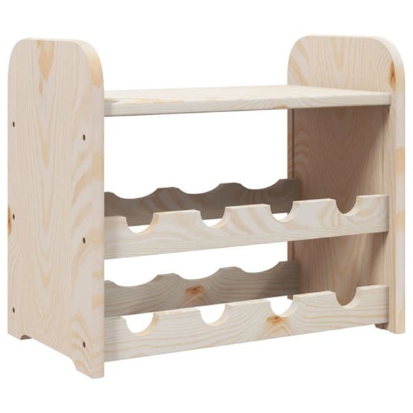 Flaskställ, vinlagringshylla för upp till 8 flaskor 43 x 25 x 37 cm, furu DEC024364 kastanj