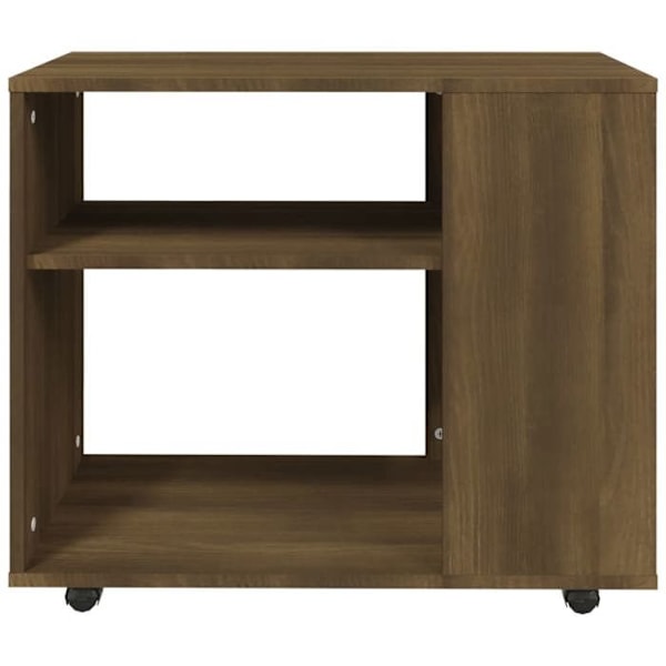 Konsolbord til sofa med hjul 70 x 35 x 55 cm brunt ingeniørtræ DEC032409 kastanj