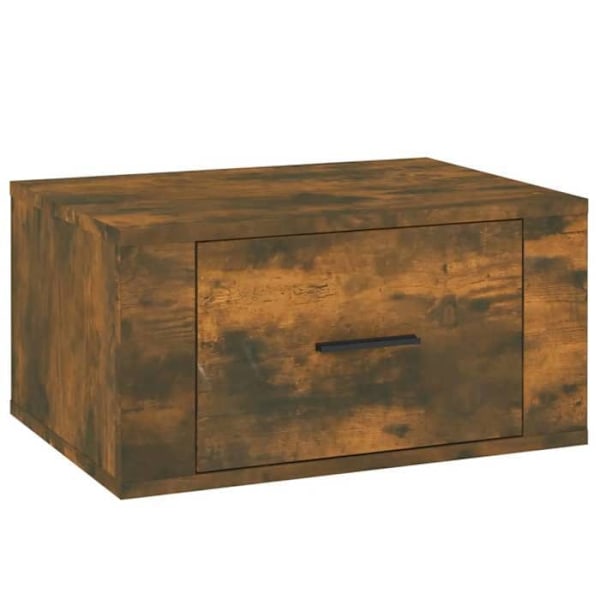 Væghængt natbord med skuffe 50 x 36 x 25 cm i brun ingeniørtræ DEC034262 kastanj