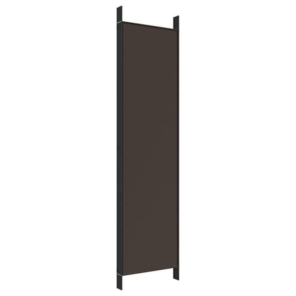 Paravent separerar rum partition 5 paneler 250 x 200 cm brunt tyg och järn DEC030981 Flerfärgad