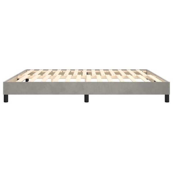 Sängram - Ej specificerad - 160x200 cm - Ljusgrå sammet - 2 platser - Boxsäng Ljusgrått