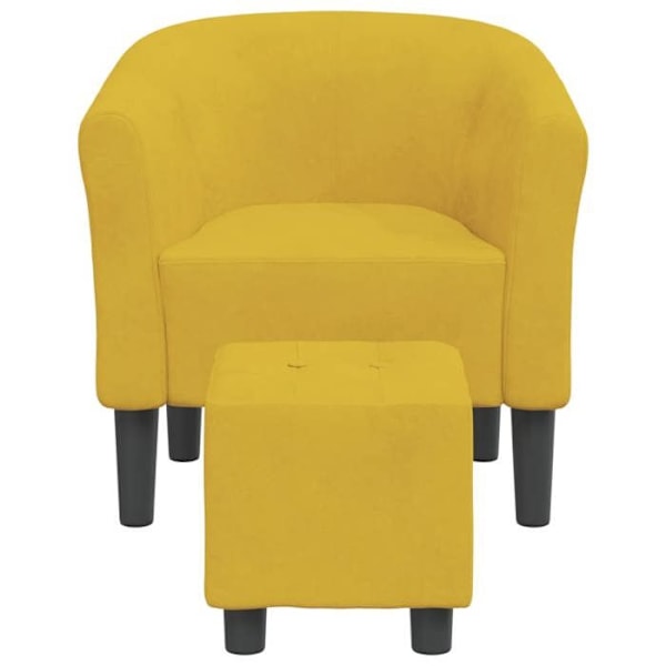 Moderne design loungestol med komfortabel sæde og gul velour fodskammel DEC026425 Gul
