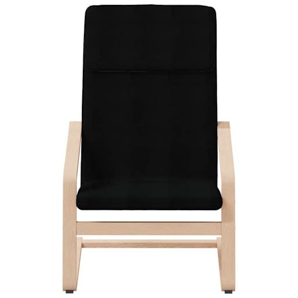 Moderne loungestol sofa design med fodskammel i sort stof og træ DEC026538 kastanj