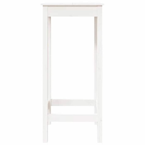 Multifunktionel sidebord højbord 50 x 50 x 110 cm massiv hvidfyr DEC036410 Vit