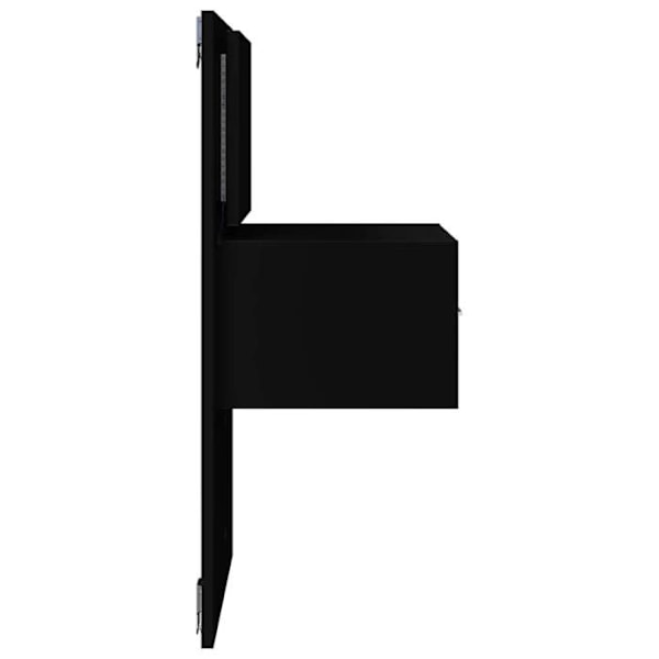 Væghængt natbord med LED-lys og skuffe 48,5 x 32,5 x 80 cm sort ingeniørt træ DEC034209 kastanj