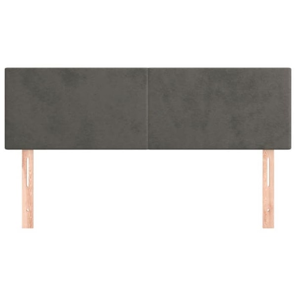 Hovedgærde til seng, soveværelse, møbel i 2 dele, 72 x 5 x 78/88, mørkegrå velour.