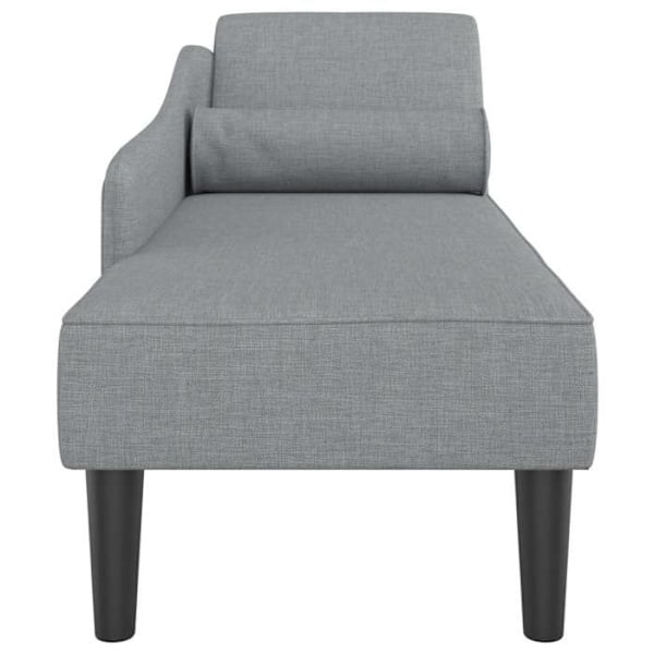 Meridienne chaise longue soffa för inomhus med ljusgrå tygkuddar DEC026073 Grå