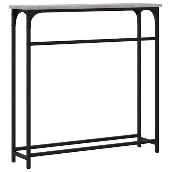 Sisääntulopöytä, mitat 75 x 19,5 x 75 cm, harmaata rakennuspuuta ja metallia, DEC032234 kastanj