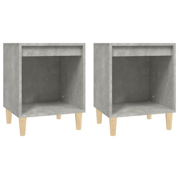 Sæt af 2 natborde med åben rum 40 x 35 x 50 cm ingeniørtræ grå DEC035361 kastanj