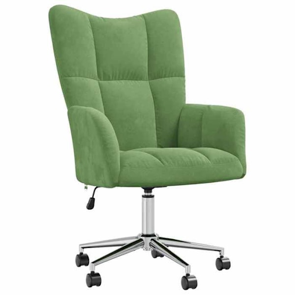 Lounge fåtölj soffa med hjul modern design i ljusgrön sammet DEC026777 Grön