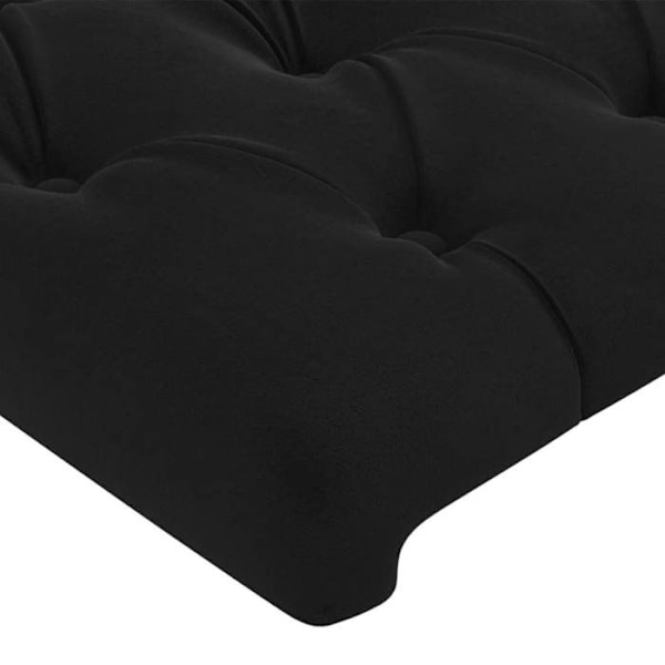 Hovedgærde - Ikke specificeret - 83x16x78/88 cm - Sort fløjl - Indbygget LED - Moderne design Svart