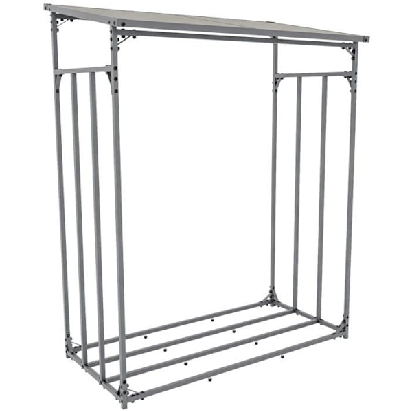 Range bûches hylde støtte til pejs i 165x130 cm i antracit galvaniseret stål 10_0003588 kastanj