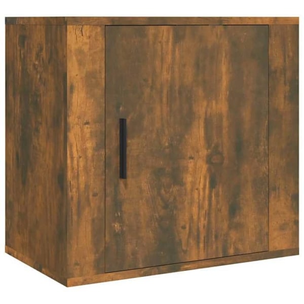 Væghængt natbord med skab med dør 50 x 30 x 47 cm i brunt ingeniørtræ DEC034261 kastanj