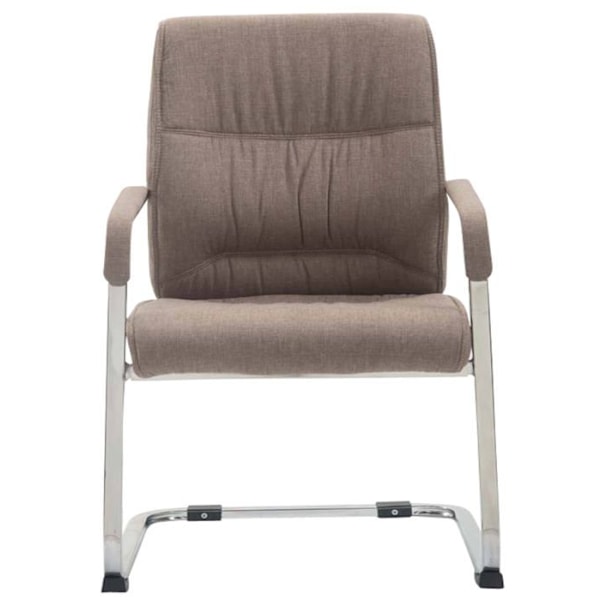 Sæt af 2 kontorstole med XXL-armstøtter i taupe stof og krom metalramme 10_0003125 Metall