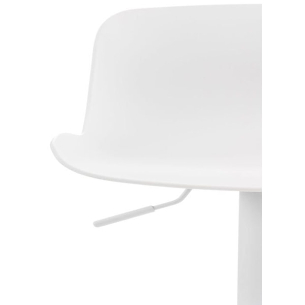 Set av 4 justerbara barstolar med svängbart sittande och vit plastsits, vitt metall 10_0004491 Vit