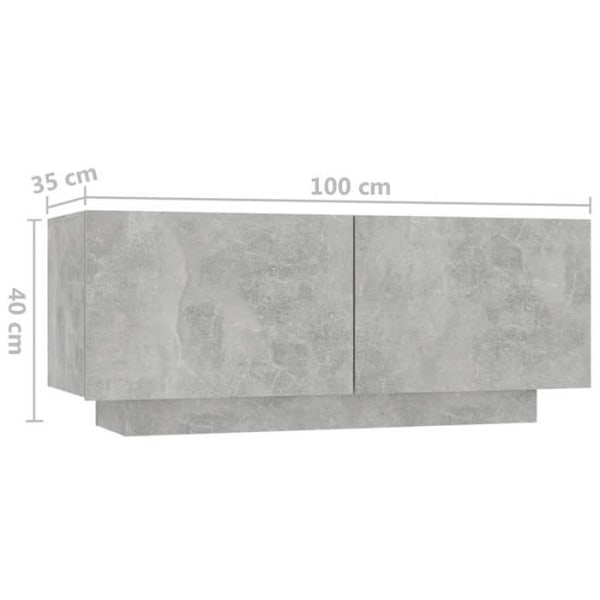 Sängbord med förvaringsfack och dörrar 100 x 35 x 40 cm grå ingenjörsträ DEC033964 kastanj
