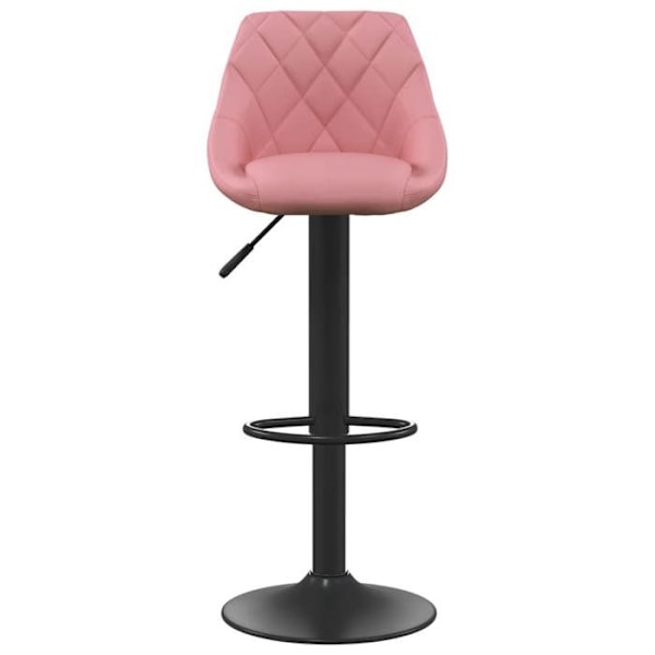 Sæt med 2 barstole høje stole i rosa velour med diamantsting og sort stål DEC029841 Svart