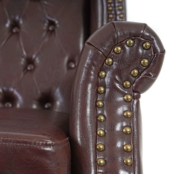 Chesterfield avkopplingsfåtölj i antikbrunt syntetmaterial med fotstöd 04_0003116 kastanj