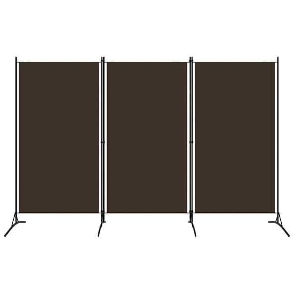 Separator for room divider 3 panels 260 x 180 cm in brown fabric and iron DEC030777 kastanj