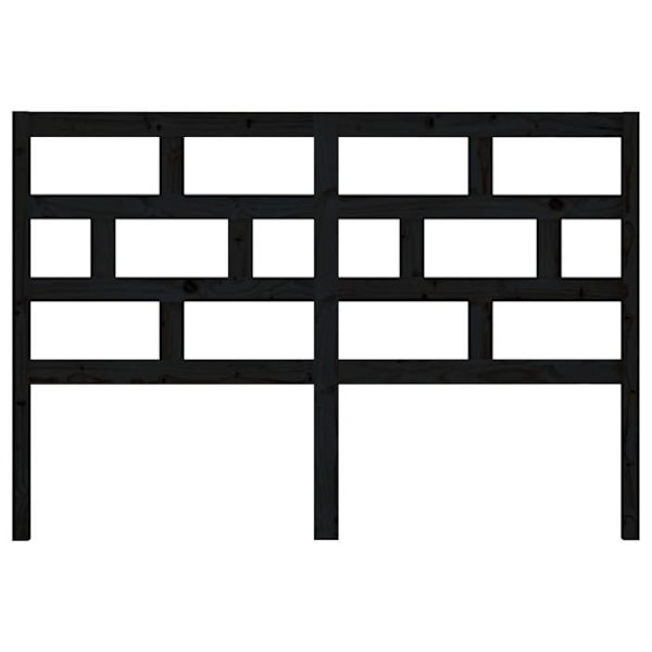 Hovedgærde accessory soveværelse møbel 166 x 4 x 100 cm sort fyrretræ TDL0202209