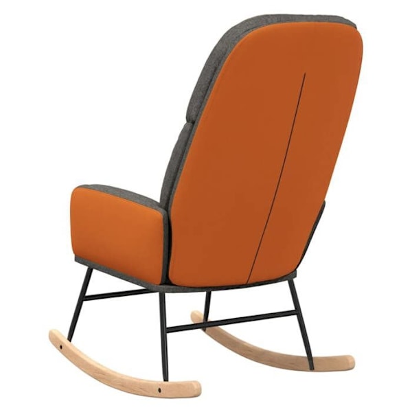 Hæve-sæde med polstring til stue i mørkegråt stof med orange PVC DEC028981 Grå