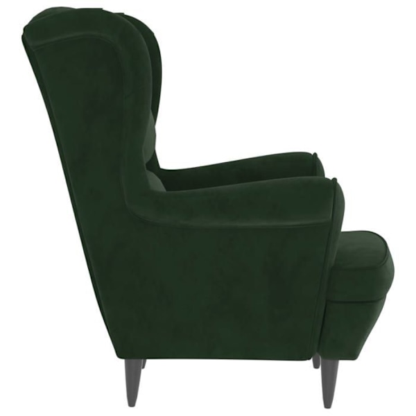 Designet og moderne loungestol i mørkegrøn velour DEC028686 Grön