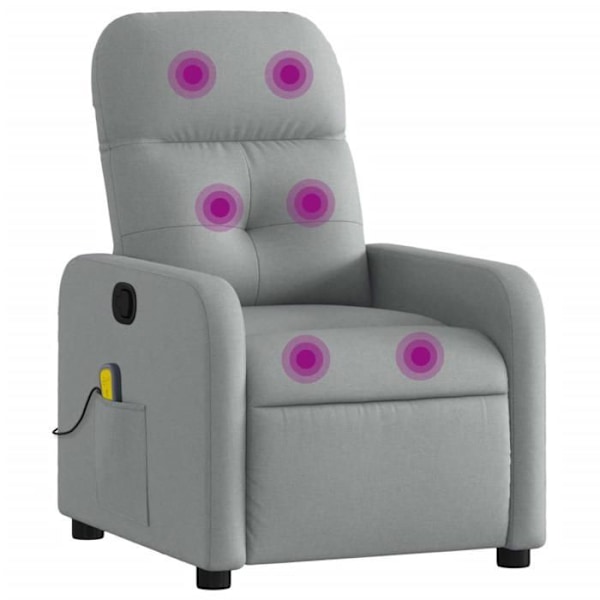 TV-recliner med massagefunktion 6-punkts massage i lys grå stof DEC026922 Grå