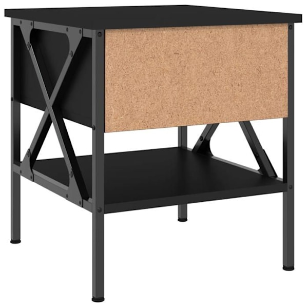 Sæt med 2 natborde med skuffe og hylde 40 x 42 x 45 cm sort ingeniørtræ DEC035584 kastanj
