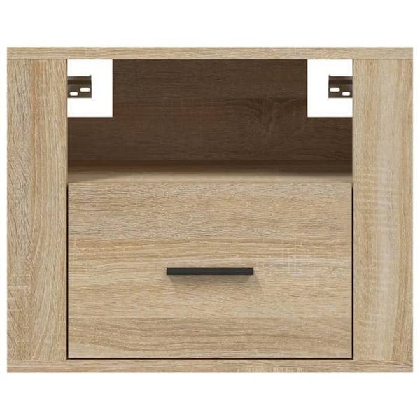 Sæt med 2 væghængte natborde med skuffe 50 x 36 x 40 cm, konstrueret træ, farve eg DEC036076 kastanj
