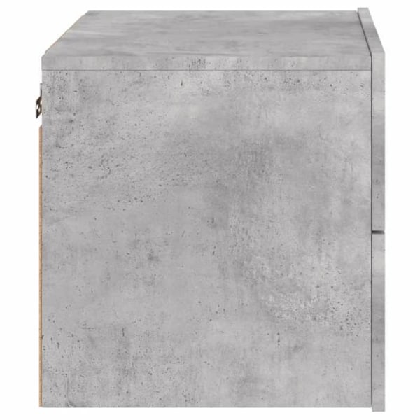 Seinäkiinnitettävä yöpöytä, jossa on LED-valot ja 2 laatikkoa, 50 x 39 x 41 cm, harmaata ENGINEERING-puuta DEC034198 kastanj