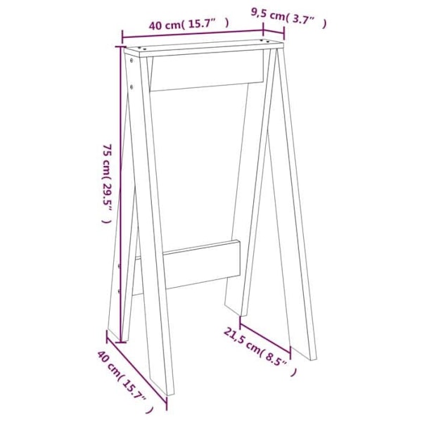 Sæt med 2 barkrakke med en siddehøjde til bar 40 x 40 x 75 cm i massiv brunt fyrretræ DEC026410 kastanj